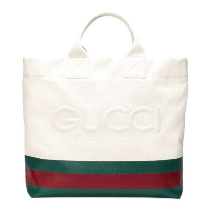 Gucci Canvas Tote Bag With Embossed Detail