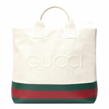 Gucci Canvas Tote Bag With Embossed Detail