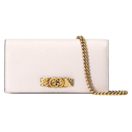 Gucci Chain Wallet With Interlocking G Python Bow