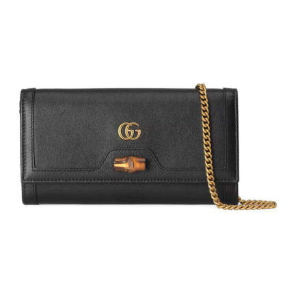 Gucci Diana Chain Wallet With Bamboo