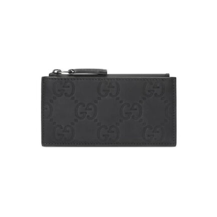 Gucci GG Rubber-effect Zip Card Case
