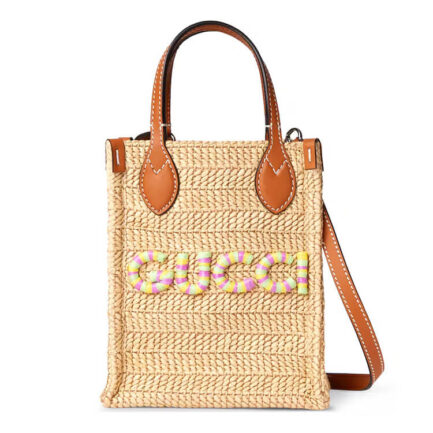 Gucci Super Mini Straw-Effect Bag